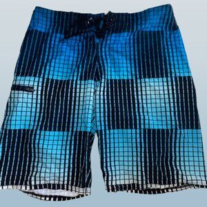 Mens Blue Swim Trunks Size 32